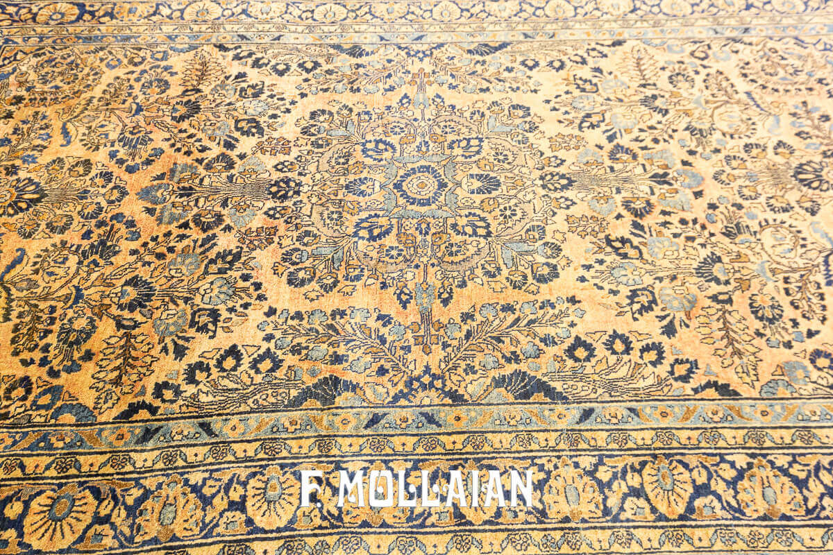 Classical Medallion Hand-knotted Antique Saruk Persian Rug n°:83482645